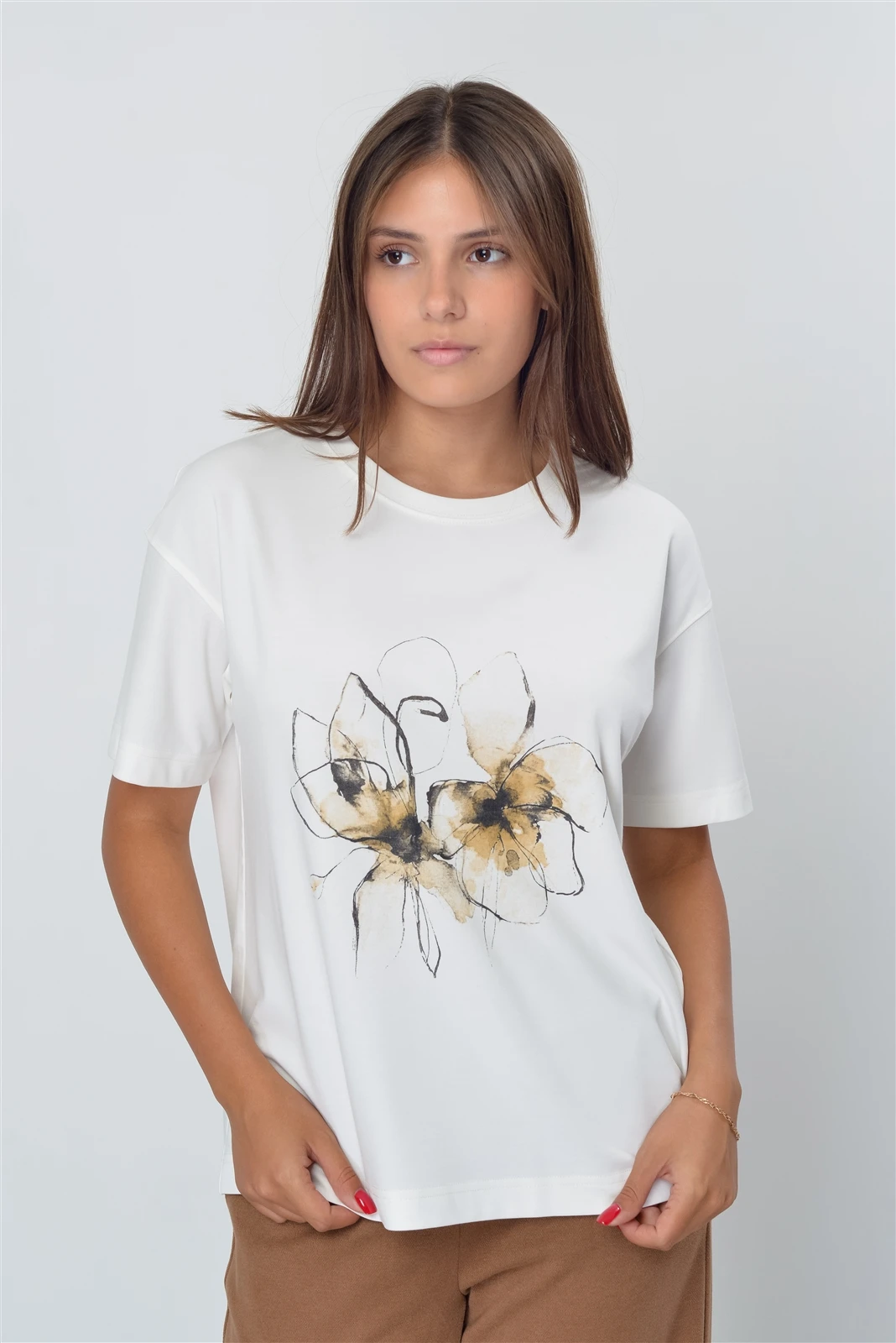 Футболка женская 4034.AKT Печать оптом от производителя Ledinika